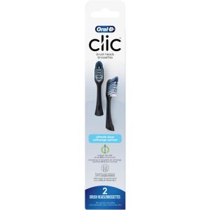Oral-B Clic Toothbrush Ultimate Clean Replacement Brush Heads, Black, 2 Count