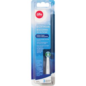Life Brand Action Clean Replacement Brush Head 3 ea
