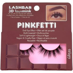 LASHBAR Pinkfetti 3D Faux Mink False Eyelashes - 1 Pair