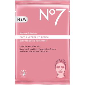 No7 Restore & Renew Face & Neck Multi Action Serum Boost Sheet Mask