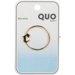 Quo Beauty Gothic Initial Barrette - Gold Hardware