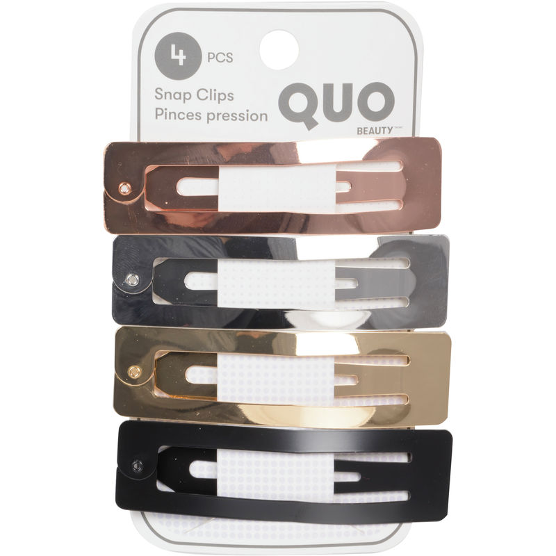 Quo Beauty 4 Pack Rectangular Snap Clips