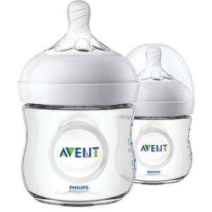 Philips Avent Natural Baby Bottles, Clear, 4oz, 2pk