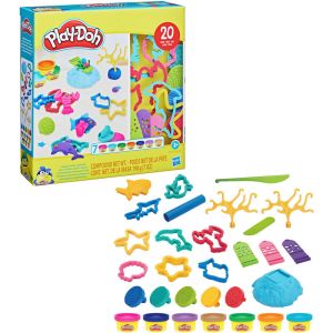 PLAY-DOH Imagine Underwater Set with 20 Tools and 7 Mini Cans