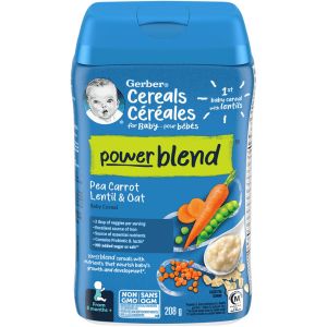 Gerber Powerblend Baby Cereal Pea Carrot Lentil & Oat 208 G