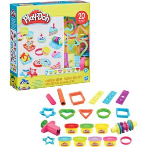 PLAY-DOH Imagine Shapes Set with 20 Tools and 7 Mini Play-Doh Cans
