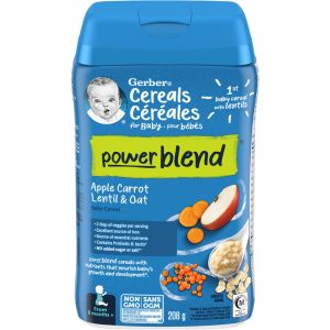 Gerber Powerblend Baby Cereal Apple Carrot Lentil & Oat 208 G