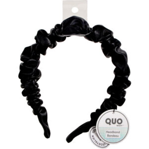 Quo Beauty Ruched Black Vegan Headband
