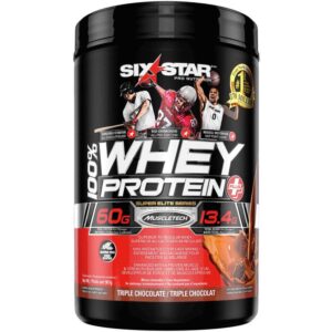 Six Star Elite Series Whey Protein Plus Triple Chocolate Powder 907 g