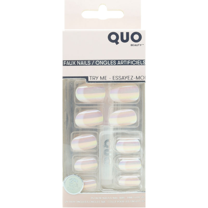 Quo Beauty Artificial Nail with Glue French (White) 1 Box