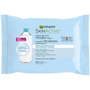 Garnier Skin Active Waterproof Makeup Removing Micellar Wipes - 25ct