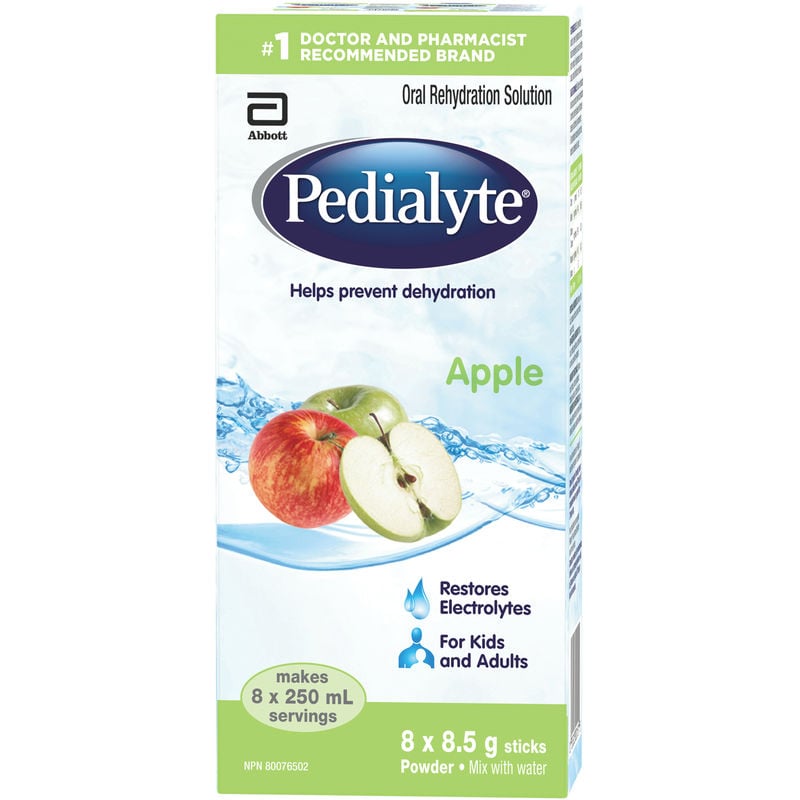 Pedialyte Apple Powder - Electrolyte Powder Sticks for Rehydration