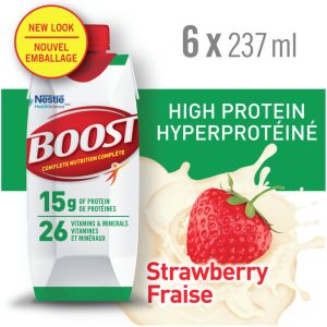BOOST High Protein Strawberry Meal Replacement Drink, Pack of 6, 6 x 237 ml