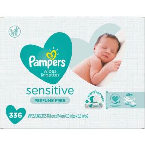 Pampers Baby Wipes Sensitive Perfume Free Pop-Top Packs - 336 Count