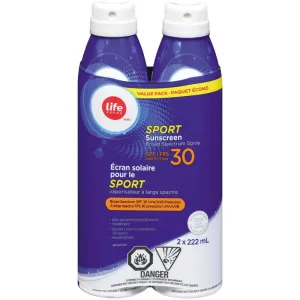 Life Brand LB Sport Sunscreen Continuous Spray SPF30 Value Pack