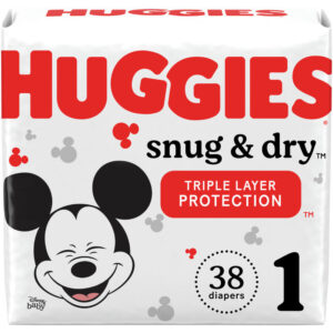 Huggies Snug & Dry Diapers Size 1 - Up to 100% Leak Free