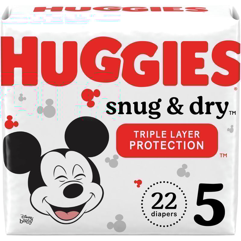 Huggies Snug & Dry Diapers Size 5 - Up to 100% Leak Free