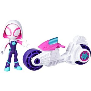 Spidey and His Amazing Friends Ghost-Spider Action Figure with Toy Motorcycle