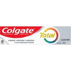 Colgate Total Toothpaste, Clean Mint, Paste 120 ML - 12 Hour Antibacterial Protection