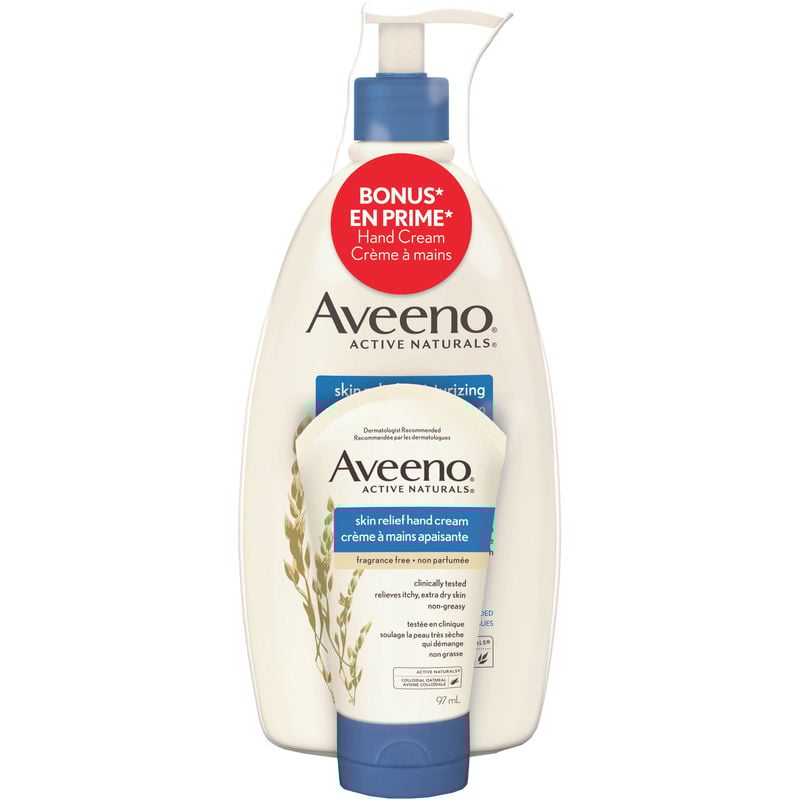 Aveeno Skin Relief Moisturizing Lotion + Hand Cream Bonus Pack