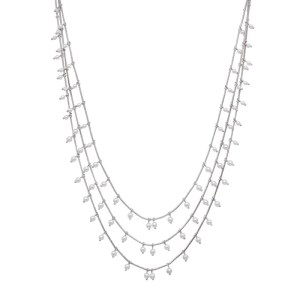 Joe Fresh 3 Row Pearl Station Necklace