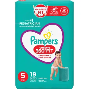Pampers Cruisers 360 Diapers Jumbo Pack Size 5, 19 Count