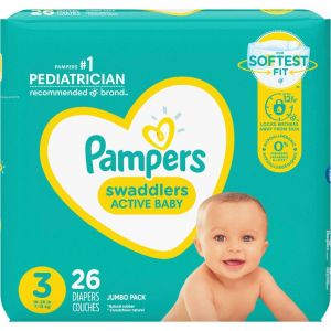 Pampers Swaddlers Active Baby Diaper Size 3 - 26 Count
