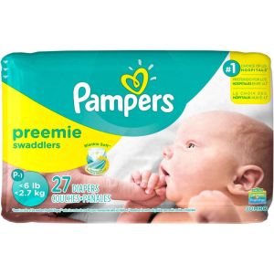 Pampers Swaddlers Preemie Diapers Size P-1 - 27 Count