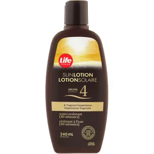 Life Brand SunLotion SPF 4 240 mL - Tropical Water-Resistant Sunscreen