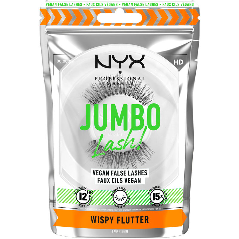 NYX Professional Makeup Jumbo Lash! Vegan False Lashes, Reusable - WISPY-FLUTTER 1 Piece