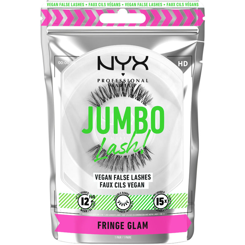 NYX Professional Makeup Jumbo Lash! Vegan False Lashes, Reusable - FRINGE-GLAM 1 Piece