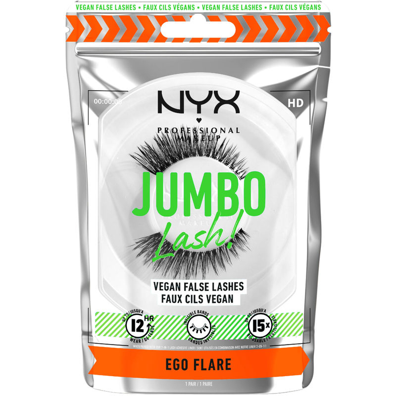 NYX Professional Makeup Jumbo Lash! Vegan False Lashes, Reusable - EGO-FLARE 1 Piece