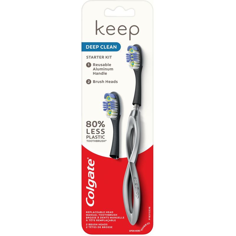 Colgate Keep Manual Toothbrush Deep Clean Starter Kit - Silver