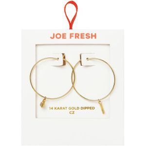 Joe Fresh 24K Dip Hoop Earrings - Gold