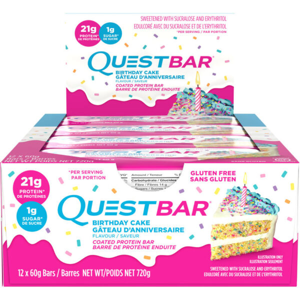Quest Birthday Cake Protein Bar 2.12oz - 12ct - CTC Health