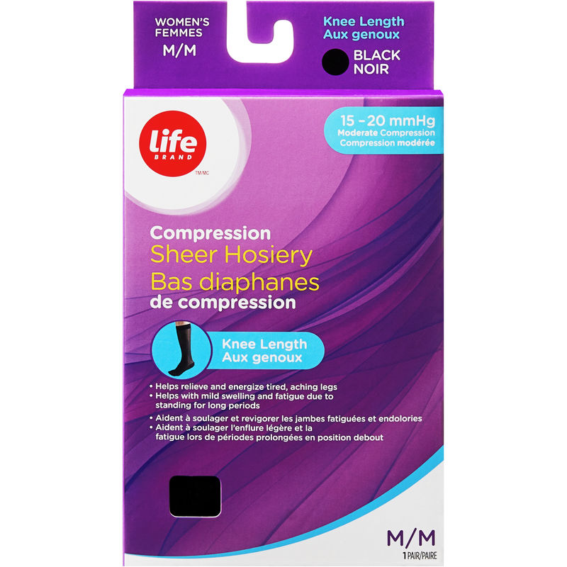 Life Brand LB Trouser Sock Black Medium 15-20