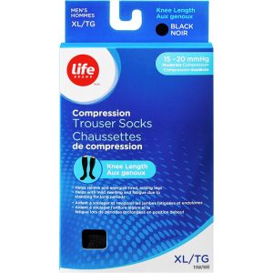 Life Brand LB Sheer Hosiery Knee High Black X Large 15-20 Compression