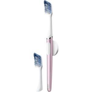 Oral-B Clic Manual Toothbrush with 2 Replaceable Brush Heads and 1 Magnetic Brush Mount - Rose