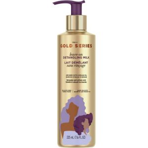 Pantene Gold Series Sulfate-Free Leave-On Detangling Milk Treatment with Argan Oil for Curly, Coily Hair, 225 mL