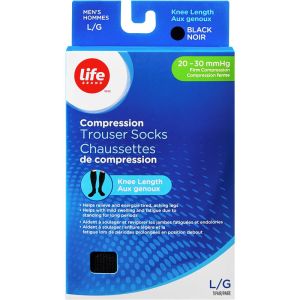 Life Brand LB Sheer Hosiery Knee High Black Large 20-30 Compression