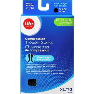 Life Brand LB Sheer Hosiery Knee High Black X Large 20-30 Compression