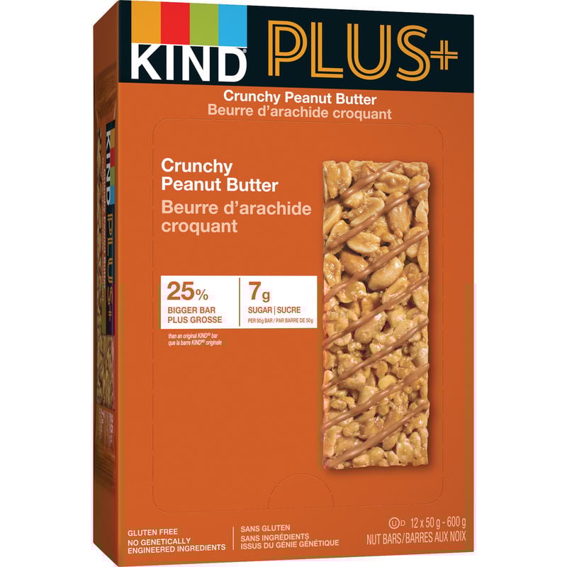 KIND Plus Crunchy Peanut Butter Bar - High Fiber, Gluten-Free Snack