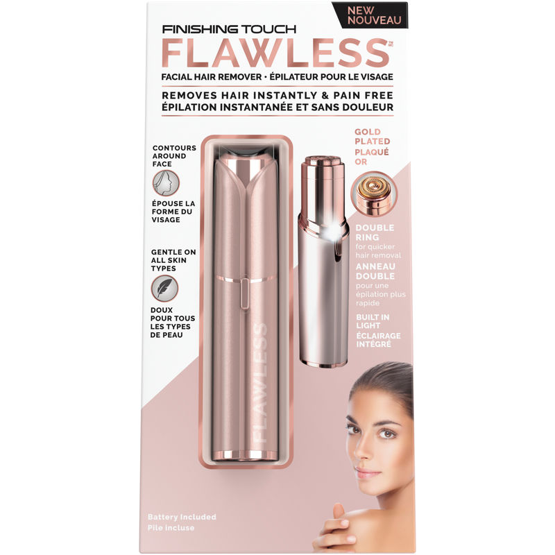 Finishing Touch Flawless Facial Hair Remover - Painlessly Erase Hair Anytime, Anywhere