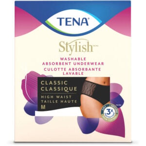 TENA Stylish Black Classic Brief Washable Absorbent Underwear M 1 EA