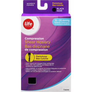 Life Brand LB Sheer Hosiery Pantyhose Black X Large 15-20 Compression