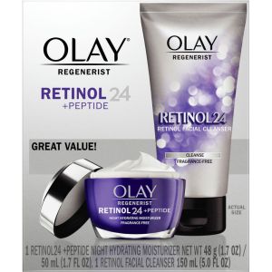 Olay Retinol 24 Duo Pack, Cleanser 5.0 Fl Oz, Moisturizer 1 Set