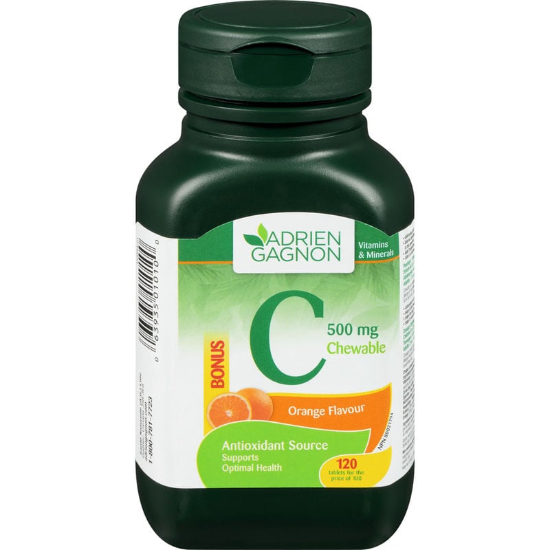 Adrien Gagnon Vitamin C 500mg Chewable Orange Flavor 120 TAB