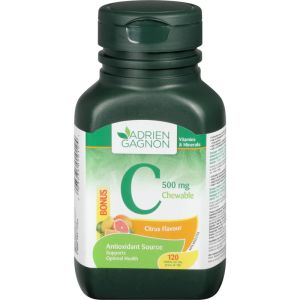 Adrien Gagnon Vitamin C 500mg Chewable Citrus Flavor 120 TAB