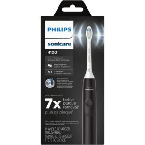 Sonicare 4100 Power Toothbrush with Pressure Sensor, Black - Removes up to 5x More Plaque