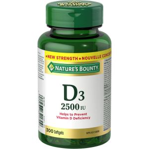 Nature's Bounty Vitamin D3 2500 IU Value Size 300 Count